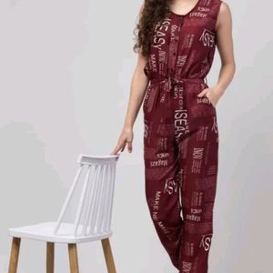 Women Newspaper Print Jumpsuit