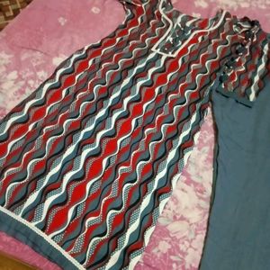 Women Kurti Trouser With Stylish Sleeve Design