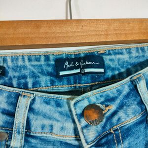 Blue Super Skinny Torn Jeans (Men's)