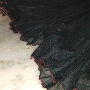 Super Ghair Black And Red Anarkali Suit