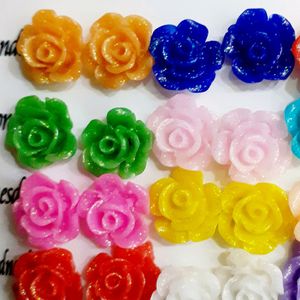 New Designer Rose Flower Work Stud Earring 12 Set