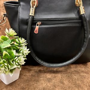 Exotic Women Black Hand Bag Extra Spacious Bag