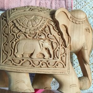 Wooden Carving Elephant Statue