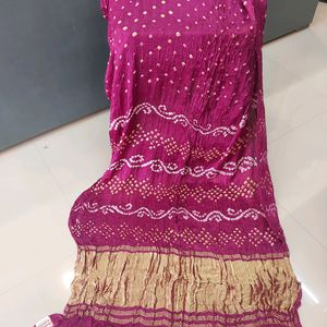 Gaji Silk Bandhej Saree