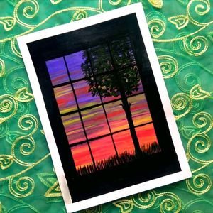 Silhouette Glass Window Painting