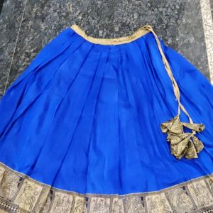 A Beautiful Blue Kalmakari Border Lehenga