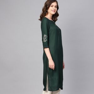 Bottle Green “W” Kurta