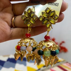 Multi Coloured Jhumka 💕