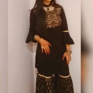 Black Ethnic Sharara For Women