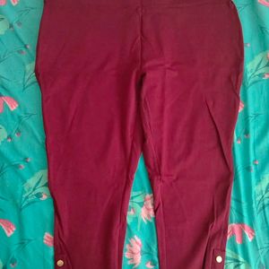 Wine Colour Plus Size Treggings From Westside