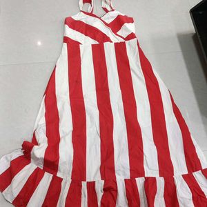 Red And White Party Gown