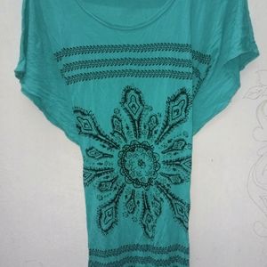 Sea-green kaftan Style Top