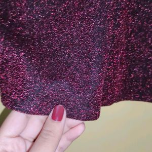 Maroon Deep Sequinned Top