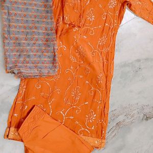 Kurta Set With Printed Dupatta