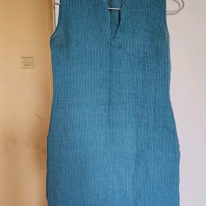 A Blue Smart Sleeveless Kurta For Daily Wear