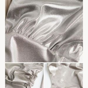 H&M metallic silver body suit