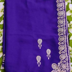 Thread Work Saree With Blouse