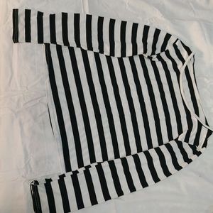 Black And White Striped Top