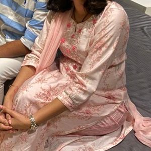 Baby Pink Straight Kurta Set