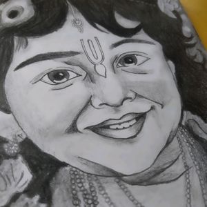 Sri Krishna Pencil Drawing