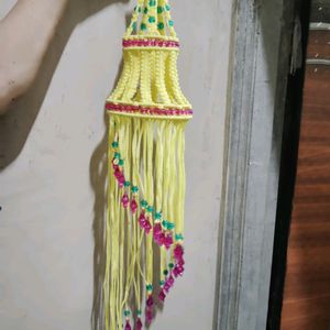 Macrame Jhumar Yellow Colour All