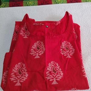 Light Red Floral Kurti...