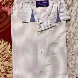 Men Pink And White Lining Shirt On Sale