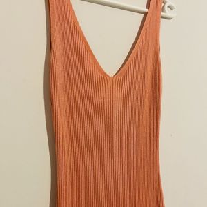 Sexy Resort Wear Peach Bodycon Dress