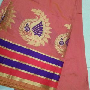 Coral Colour Saree