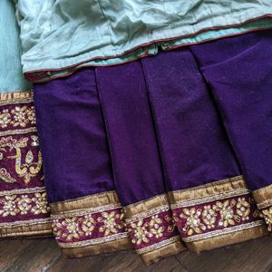 Velvet And Net Party Wear Saree