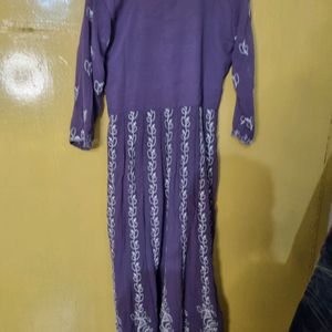 Chikankari Kurti Purple