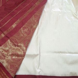 Banarasi Silk Saree Red & White