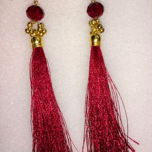 Long Silk Thread Earrings