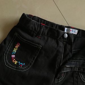 Flared Harjuku Style High Waist Denim