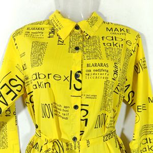 Yellow And Black Casual Dress (Women's)