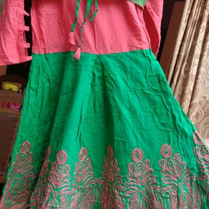 Green Pink Anarkali