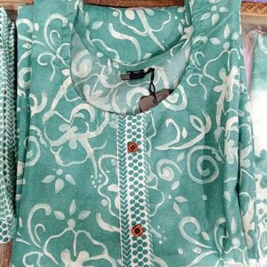 Printed Cotton Kurti Set