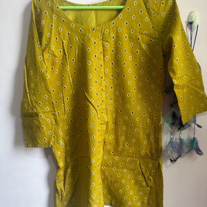 yellow short kurti