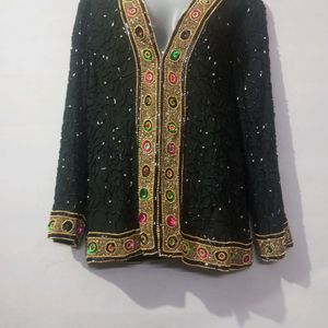 So Beautiful Black Full Cutdana Work