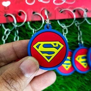 Set Of 12 Superman Logo Keychains