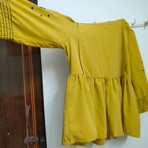 Yellow Peplum Kurti