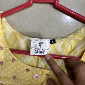 Flared Yellow Long Kurti