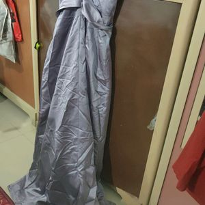 Beautiful Satin Grey Gown Best For Weddings