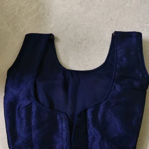 Padded Navy Blue Cut Out Blouse