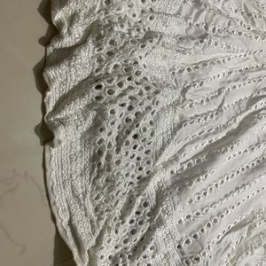 Chikankari White Gown