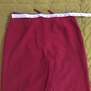 Deep Red Flared Trouser Waist 28