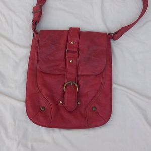 Dark Red Sling Bag Genuine Leather