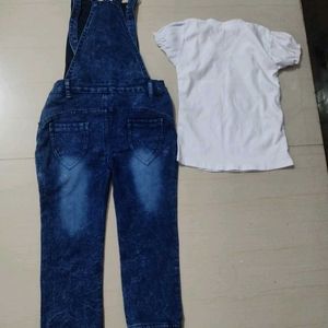 Girls Suspender Denim Dress