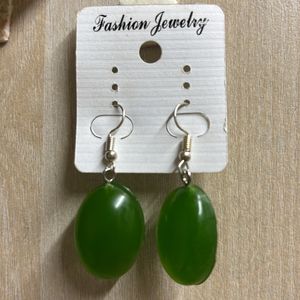 Earings Green Resin