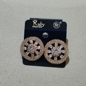 Ad Stone Rose Gold Earrings